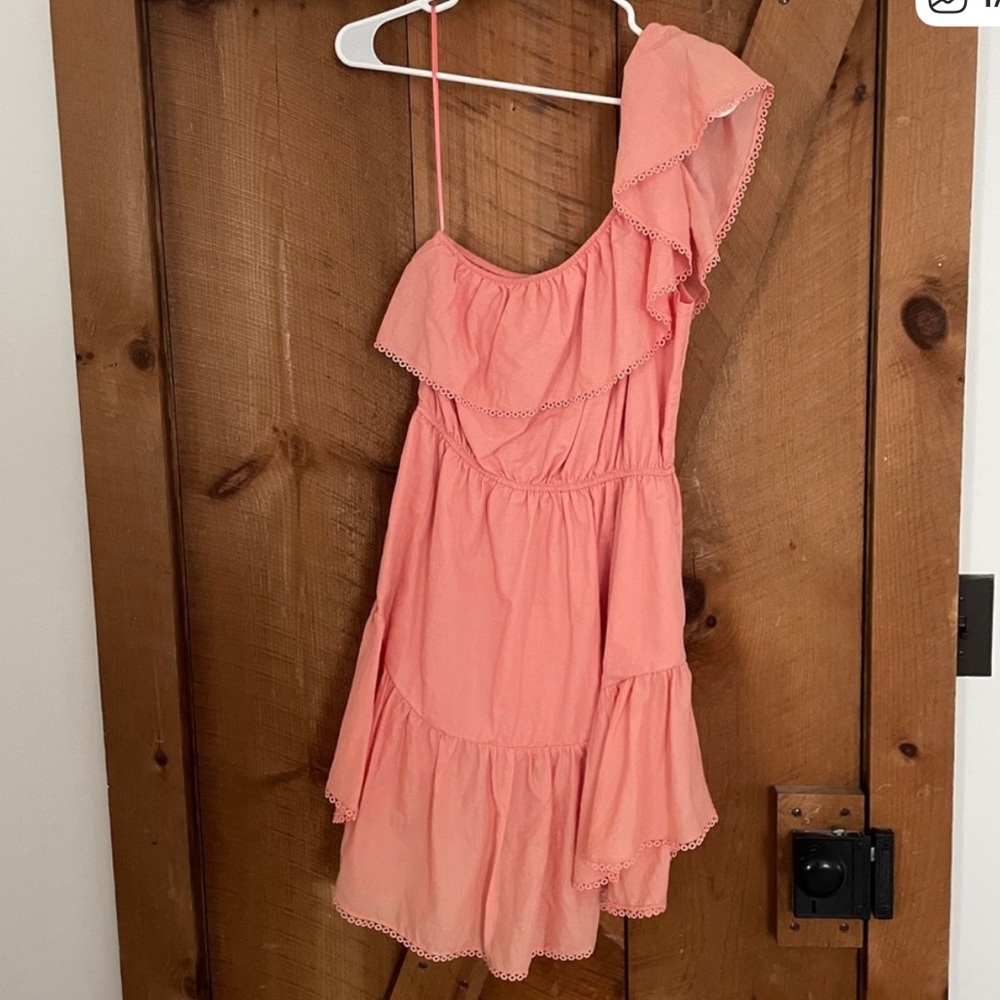 Pink One-Shoulder Ruffle Lovers Lane Dress